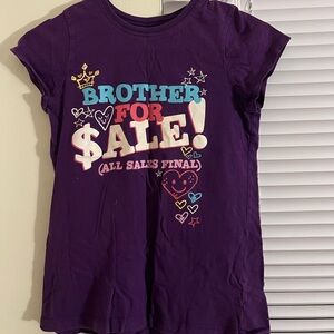 Kids purple “brother for sale” shirt